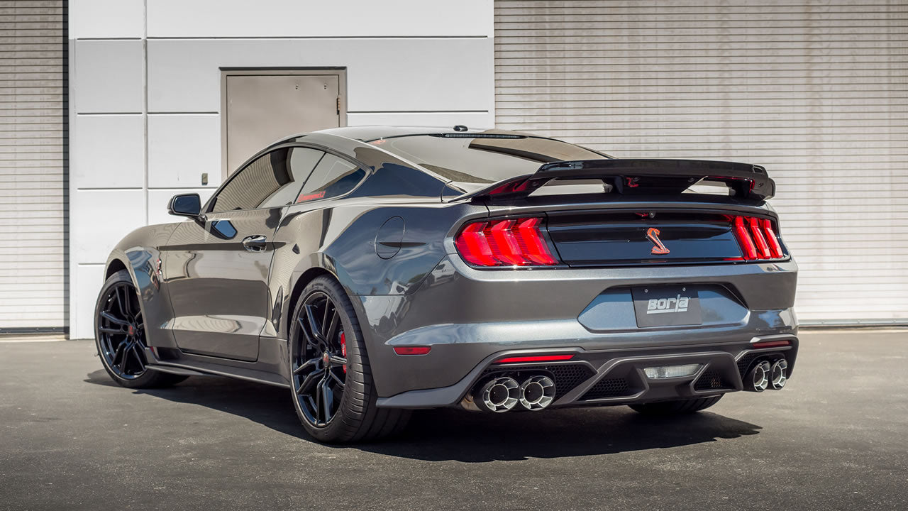 Borla 2021-2023 Mustang MACH 1 Cat-Back Exhaust System ATAK w/Carbon Fiber Tips 140837CF + 60722