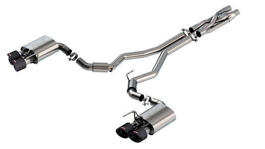 Borla 2021-2023 Mustang MACH 1 Cat-Back Exhaust System ATAK w/Carbon Fiber Tips 140837CF + 60722