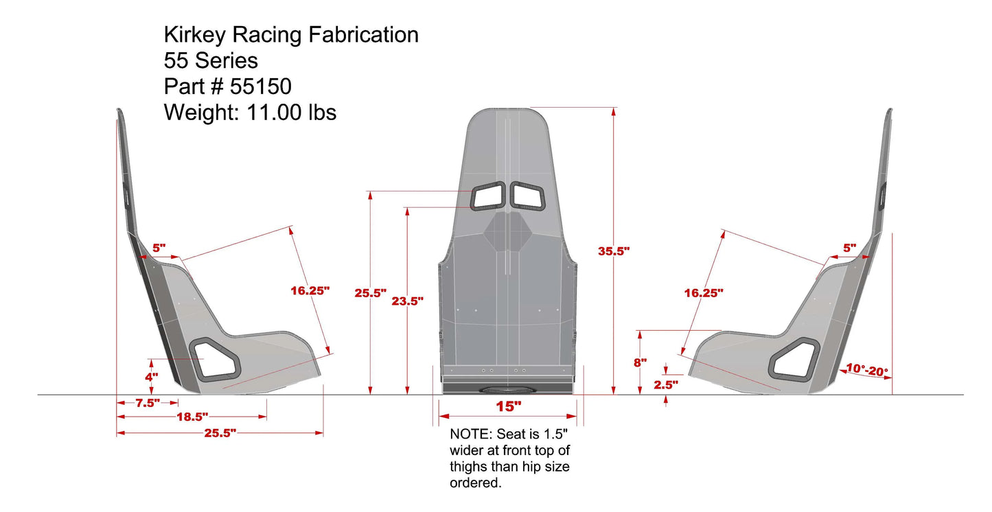 Kirkey 55 Series Aluminum Pro Street Drag Seats