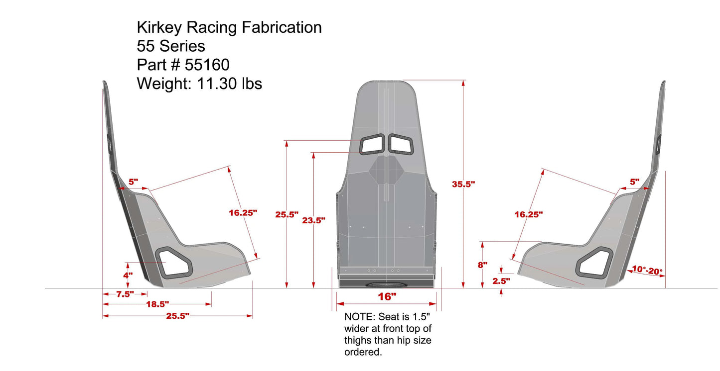 Kirkey 55 Series Aluminum Pro Street Drag Seats