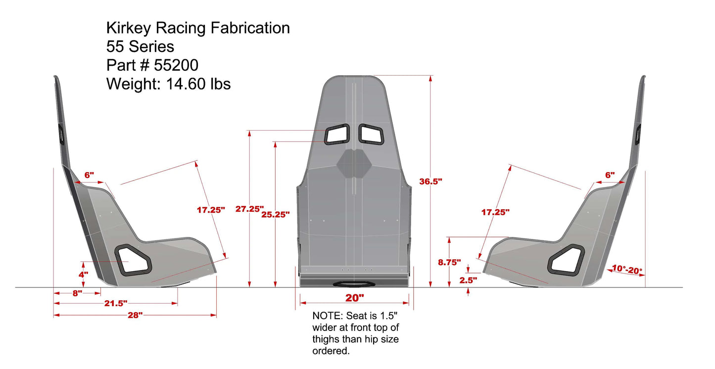 Kirkey 55 Series Aluminum Pro Street Drag Seats
