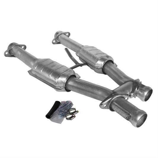 BBK 1979-1993 Mustang 2.5" Short H-pipe with Converters for Long Tubes 1509